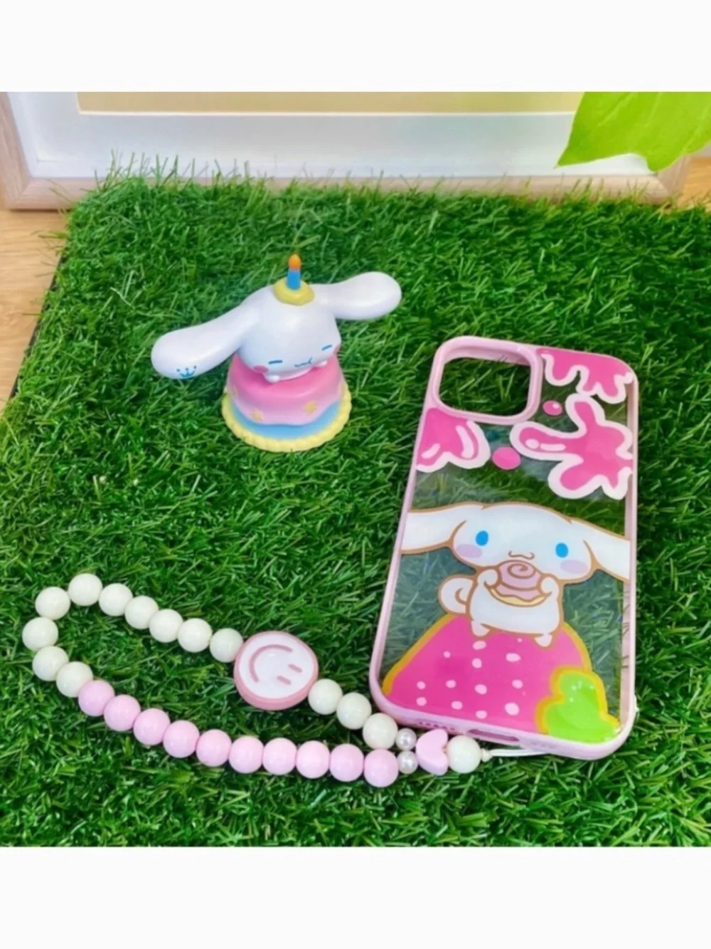 iPhone 12/12pro cartoon case,Handmade cute case with free gift beads chain